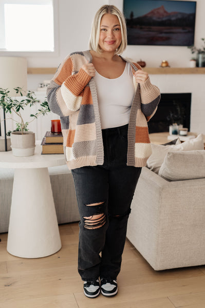 Brown Sugar and Molasses Checkered Cardigan